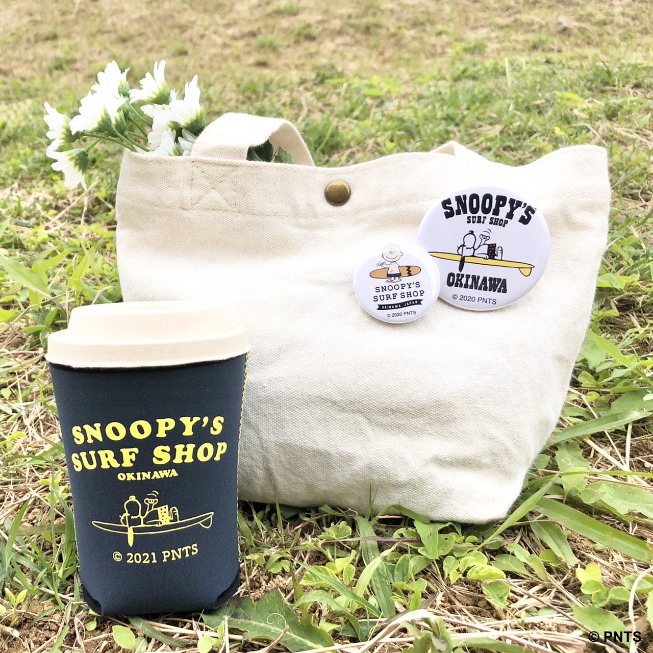 バッグのワンポイントに缶バッジ | Snoopy's Surf Shop