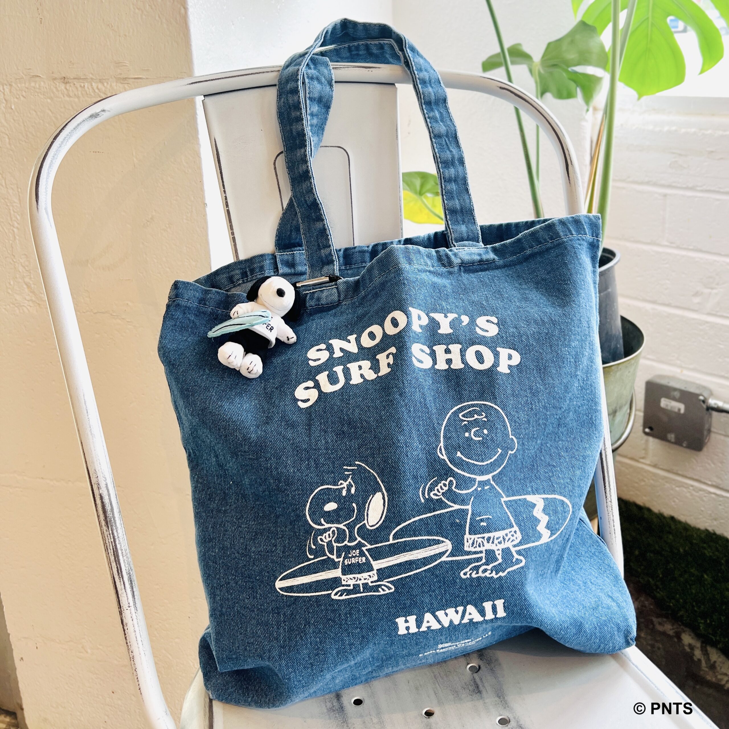 SNOOPY & CB Denim Tote Bag | Snoopy's Surf Shop